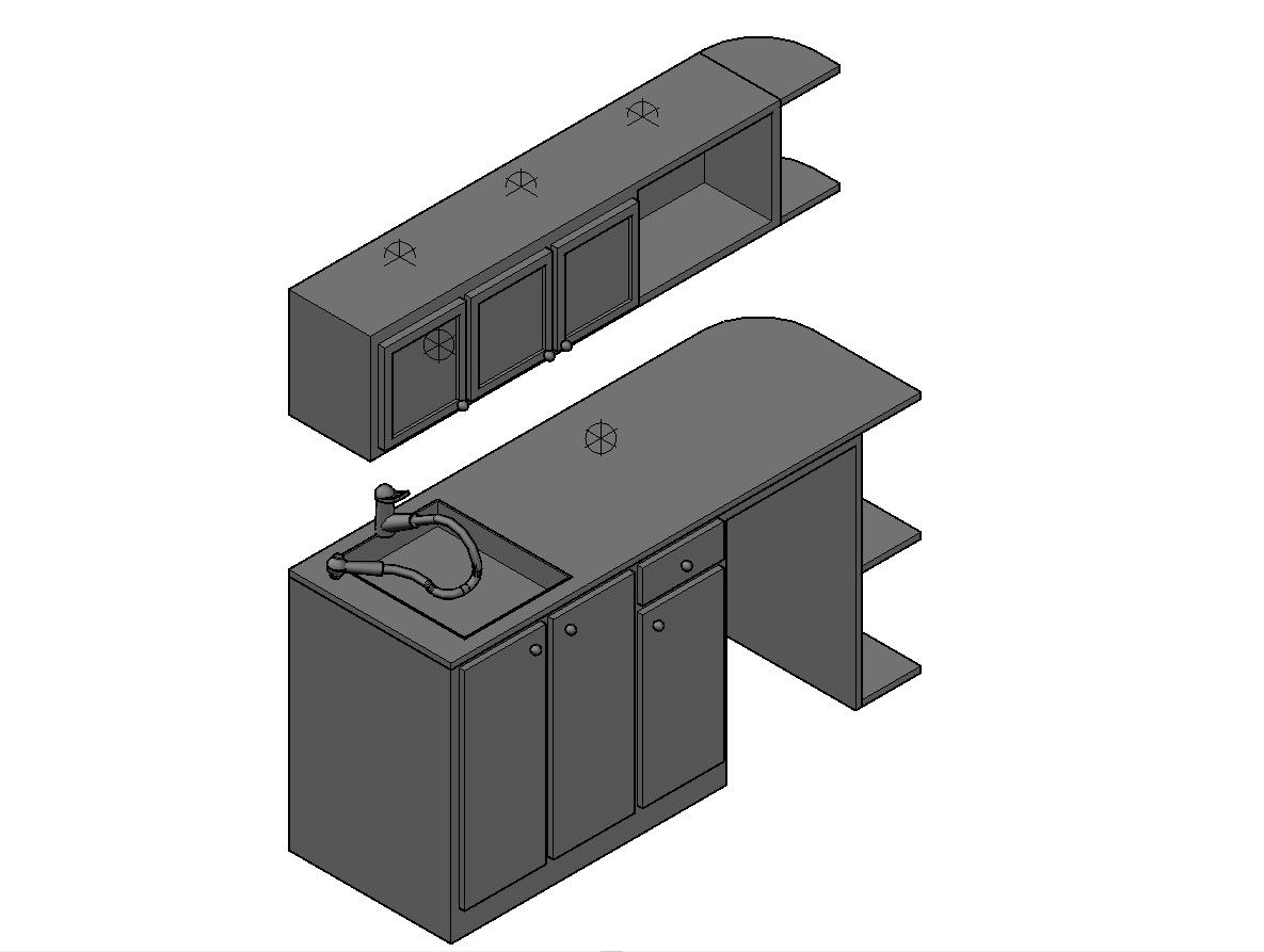 3D drawing of kitchen cabinet