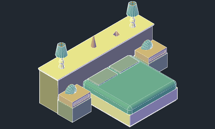 3D drawing of living room layout