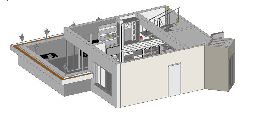 3D drawing of residential bungalow