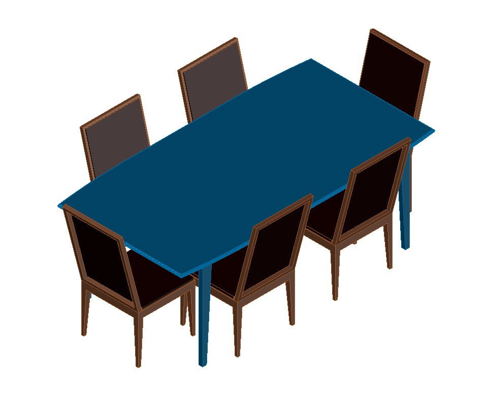 3D drawing of the dinning table in dwg file