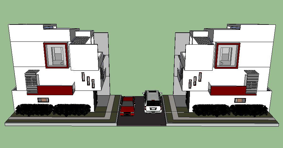 3D drawing of the residential house in SketchUp file