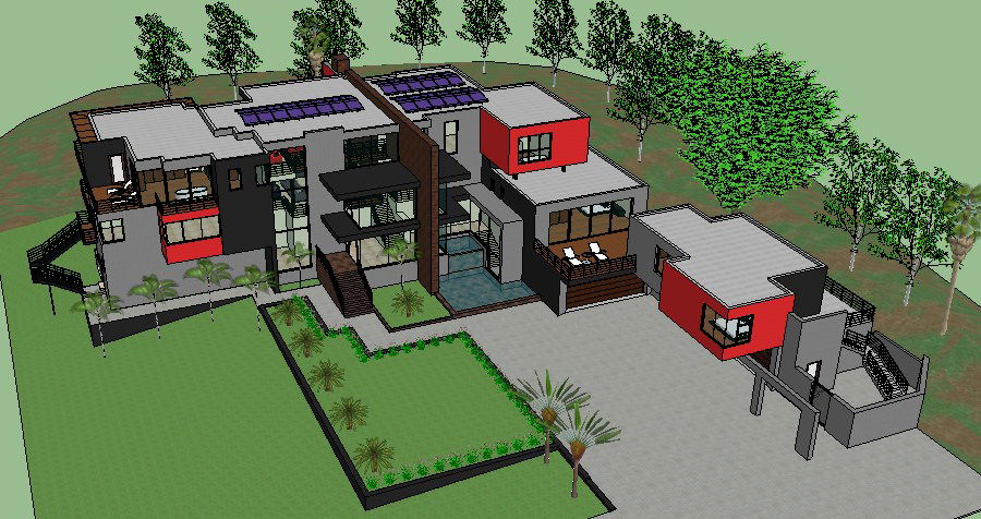 3D drawing of the resort design in SketchUp