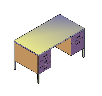 3D free standing table with metal material