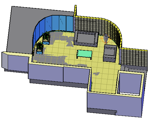 3D living room design drawing