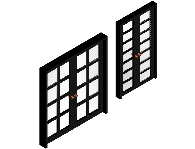 3D of double door design view