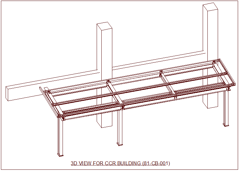 3D view of CCR building isometric view dwg file
