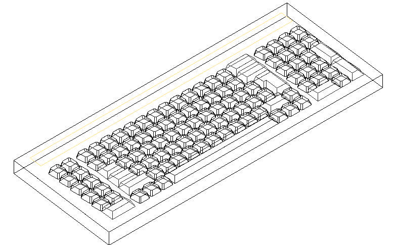 3D view of a computer's keyboard