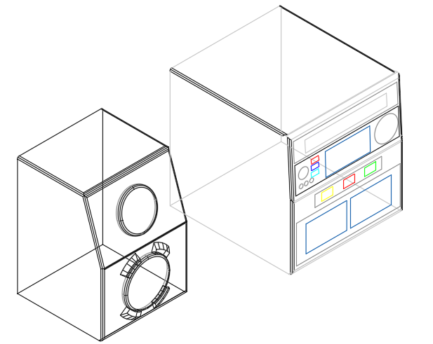 3D view of a sound equipment