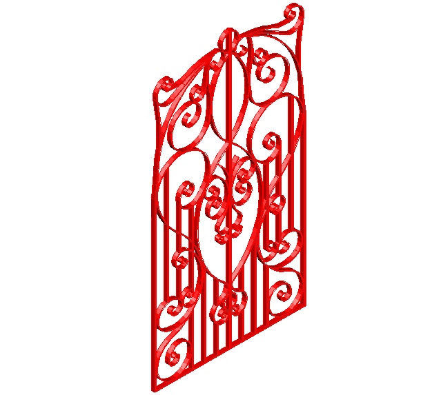 3D view of artistic forged door