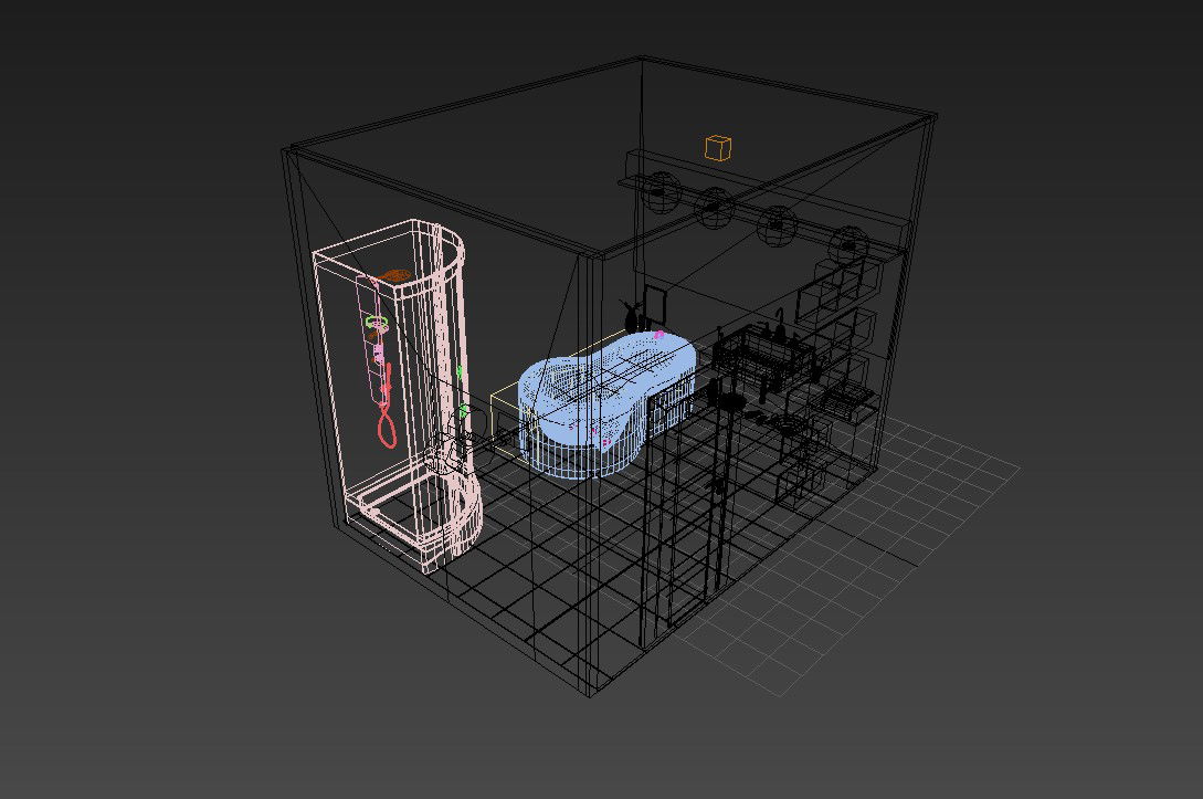 3D view of bathroom In 3D MAX File Free Download