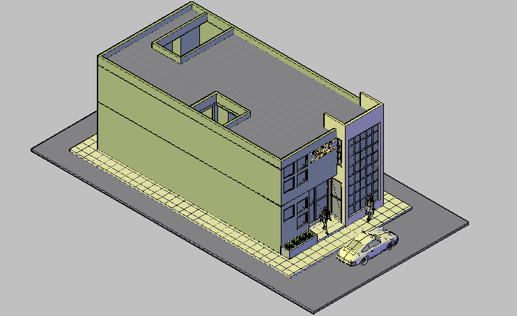 3D view of building dwg file