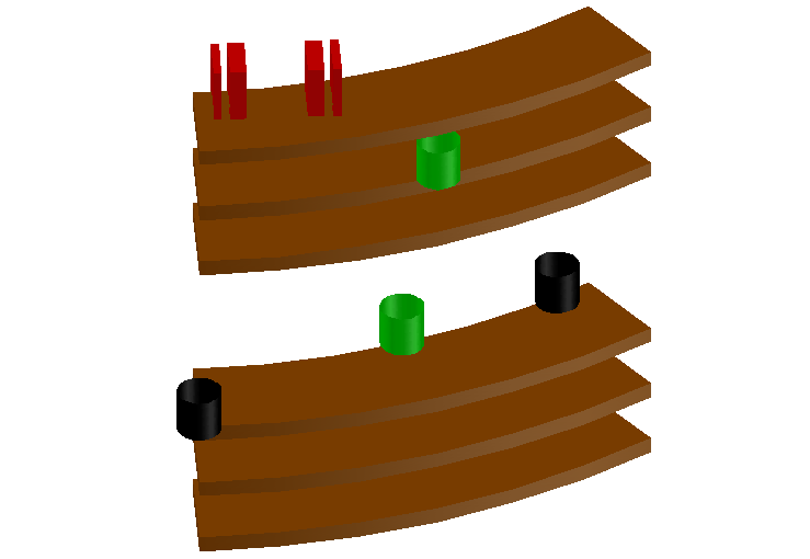 3D view of library area with architectural view dwg file