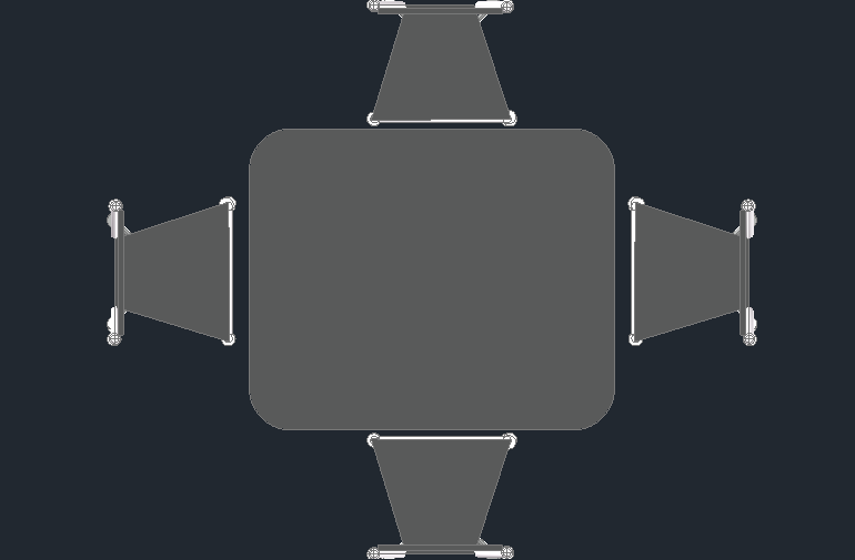 3D Table and Chairs AutoCAD Drawing for Interior Design