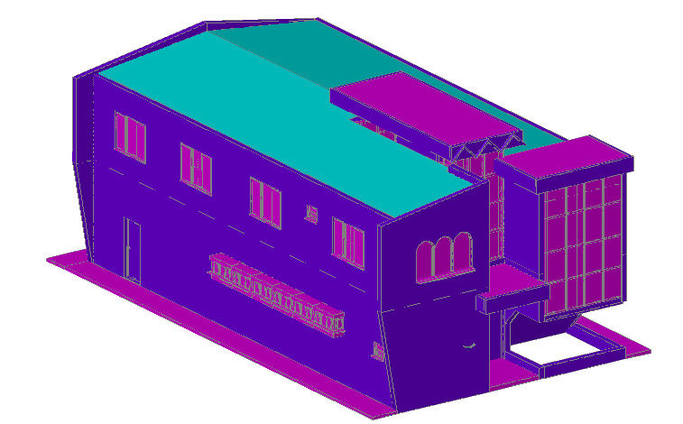3D view of theater for civic center dwg file