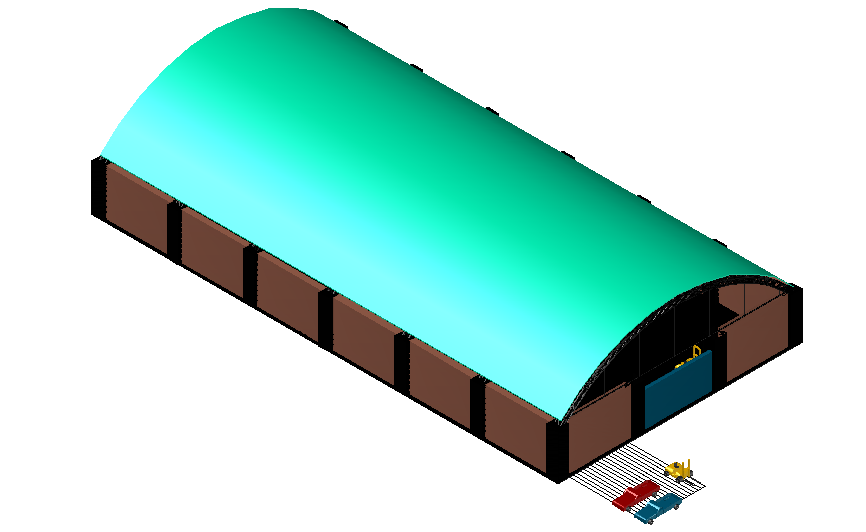 3D Warehouse View DWG File with Commercial Work Design Layout