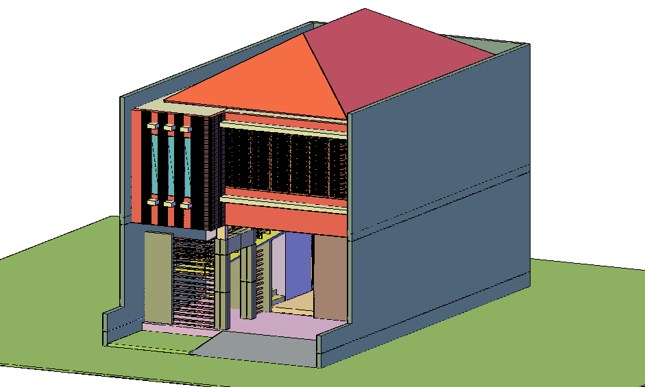 3D workshop view with architectural view dwg file