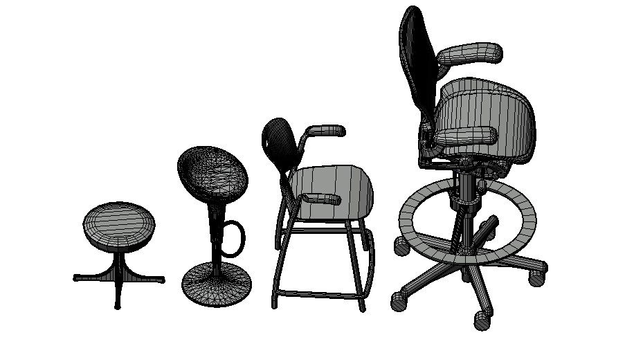 3D Drawing Of Chair CAD Block Drawing