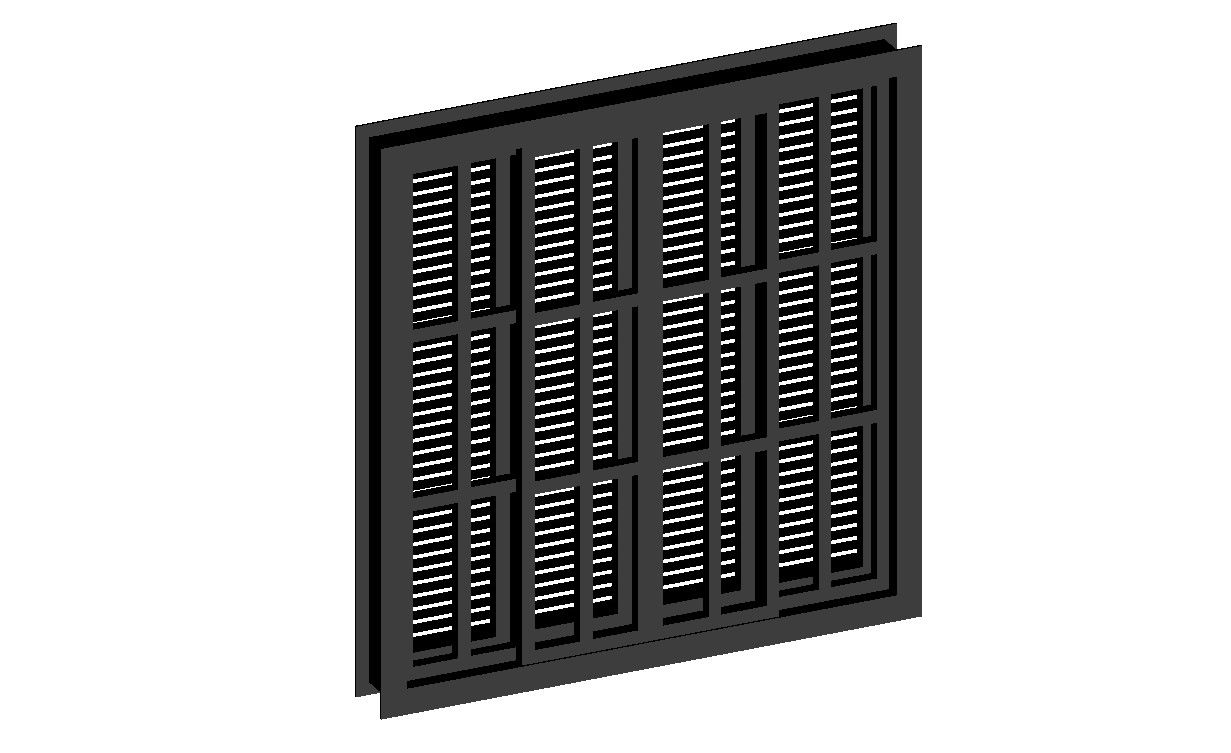 3D French Window Design CAD Bloks