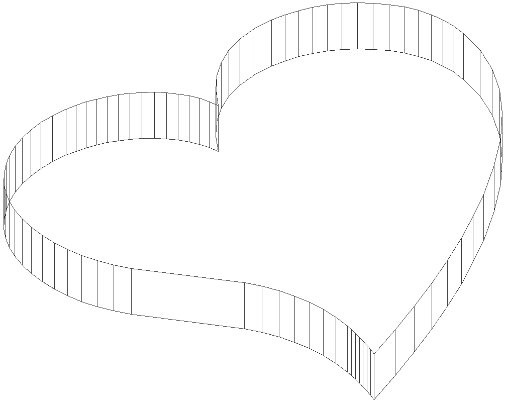 3D Heart model design DXF AutoCAD drawing