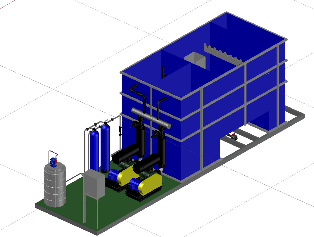 3D Model of Wastewater Treatment Plant In AutoCAD DWG File