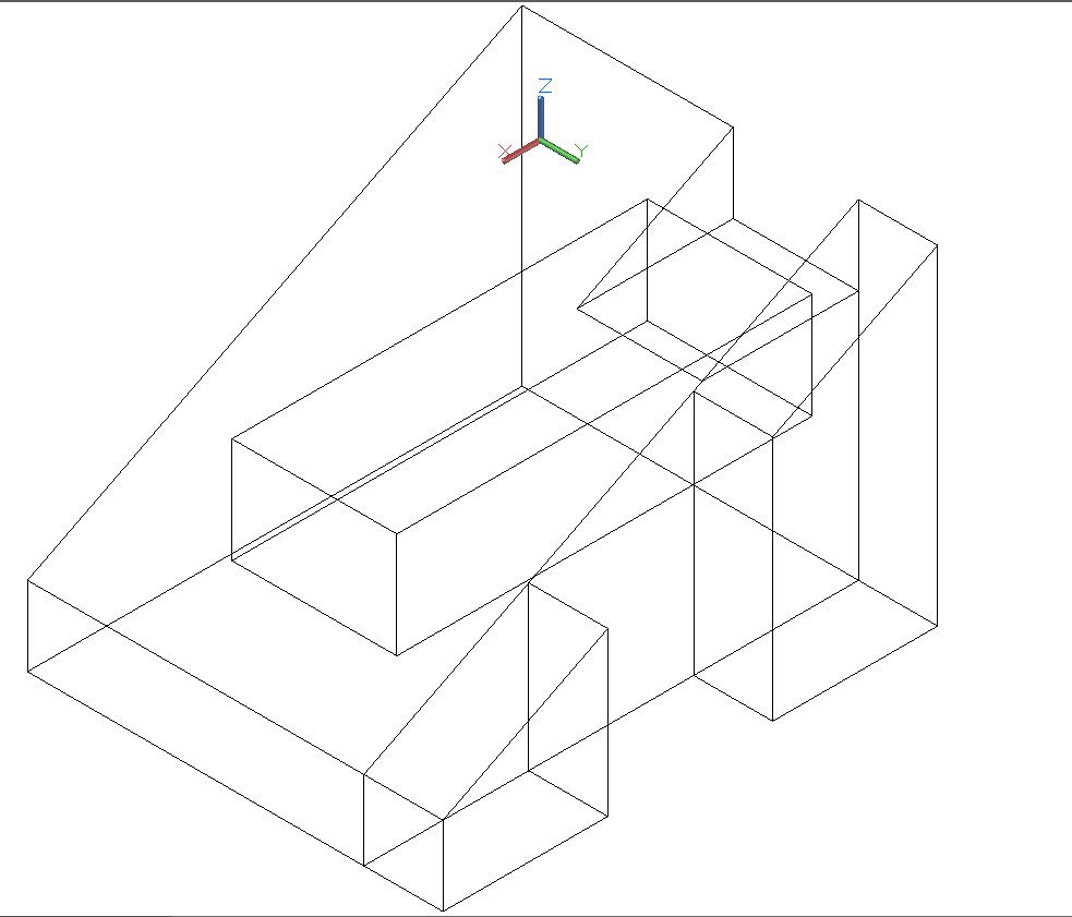 3D Orthographic Projection CAD Drawing In AutoCAD DWG File