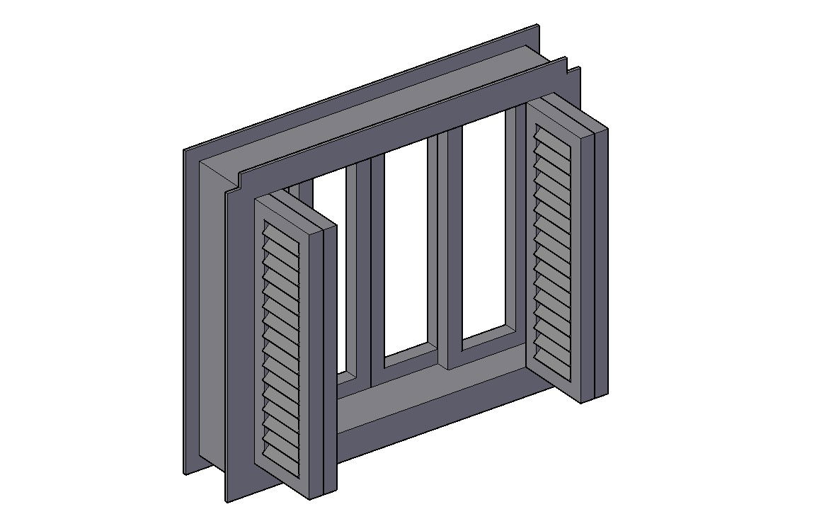 3D Window Isometrica Design CAD Blocks