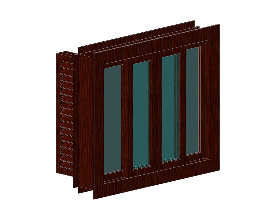 3D Window Model Deign CAD Blocks