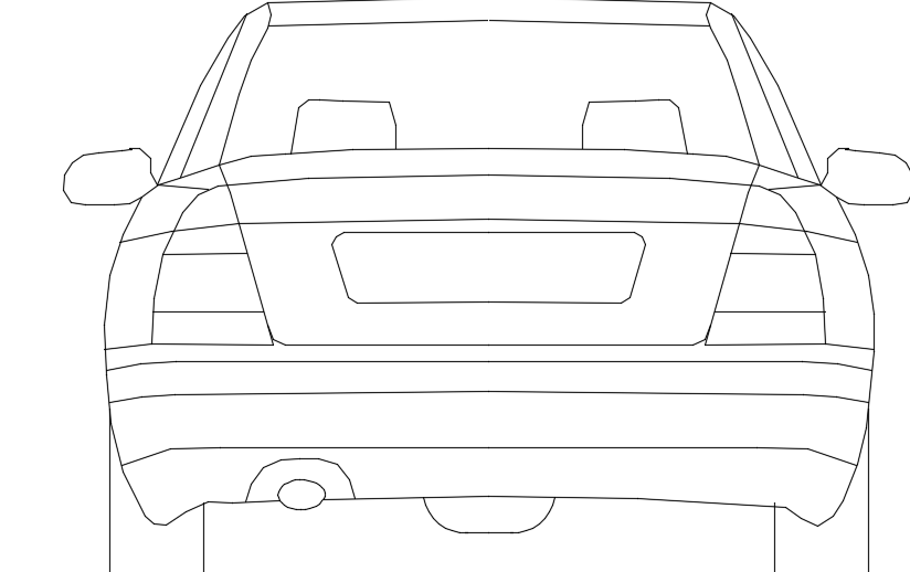 3D car back view is given in AutoCAD drawing file