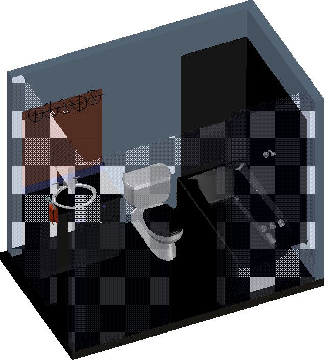 3D view toilet CAD block drawing is given in this file
