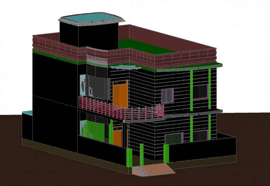 3 d cad drawing of 3 d house exterior auto cad software