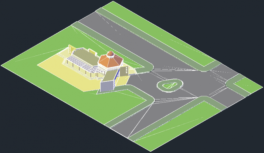 3 d cad drawing of housing top view Auto Cad software