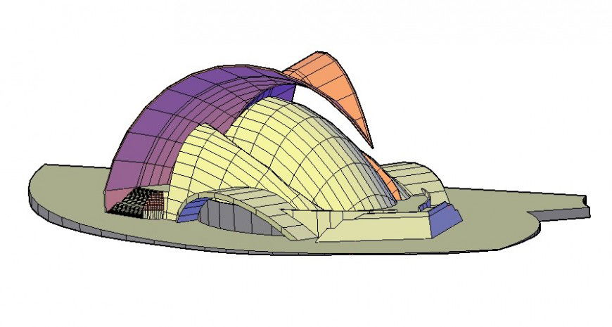 3 d cad drawing of igloo shopping center Auto CAD software