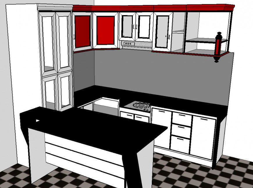 3 d cad drawing of kitchen layout 3 d view auto cad software