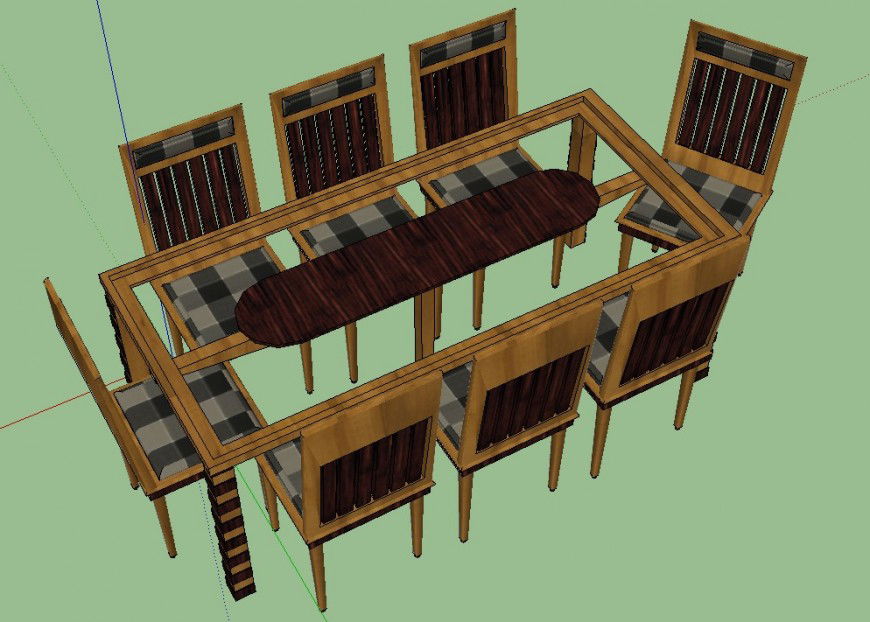 3 d cad drawing of rectangle shape dining table auto cad software