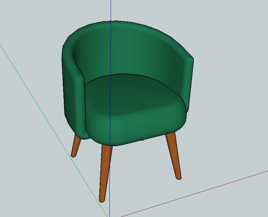 3 d cad drawing of round velvet chair auto cad software