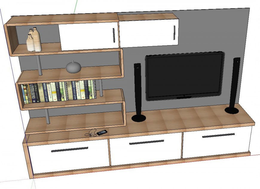 3 d cad drawing of television cabinet auto cad software