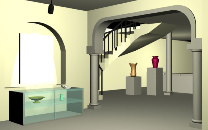 3 D Kitchen main door decorate plan autocad file