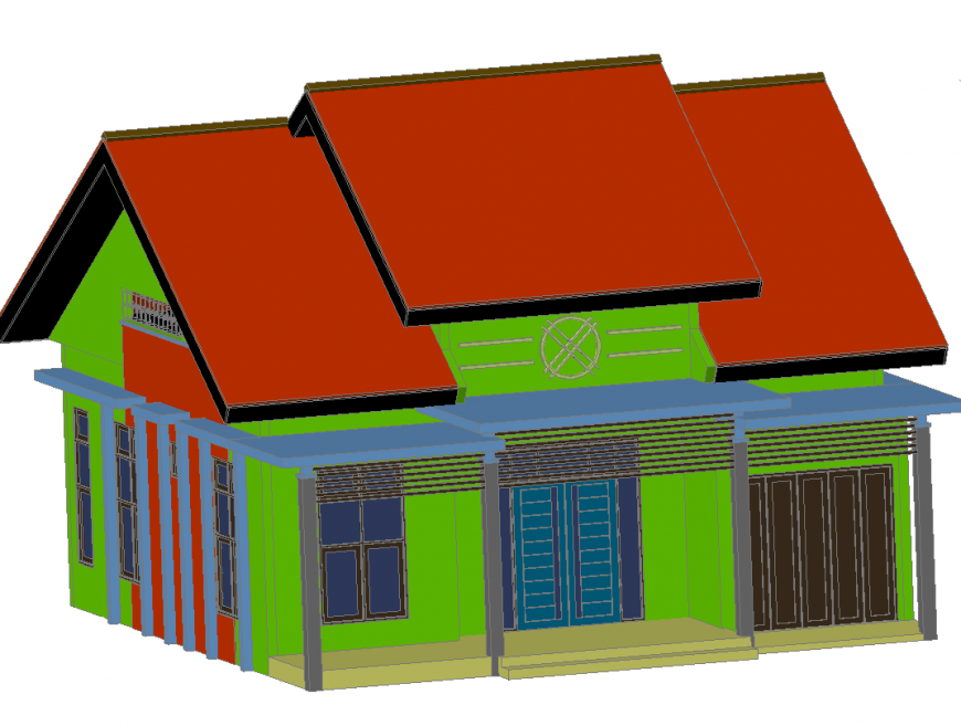 3 D living place plan layout file