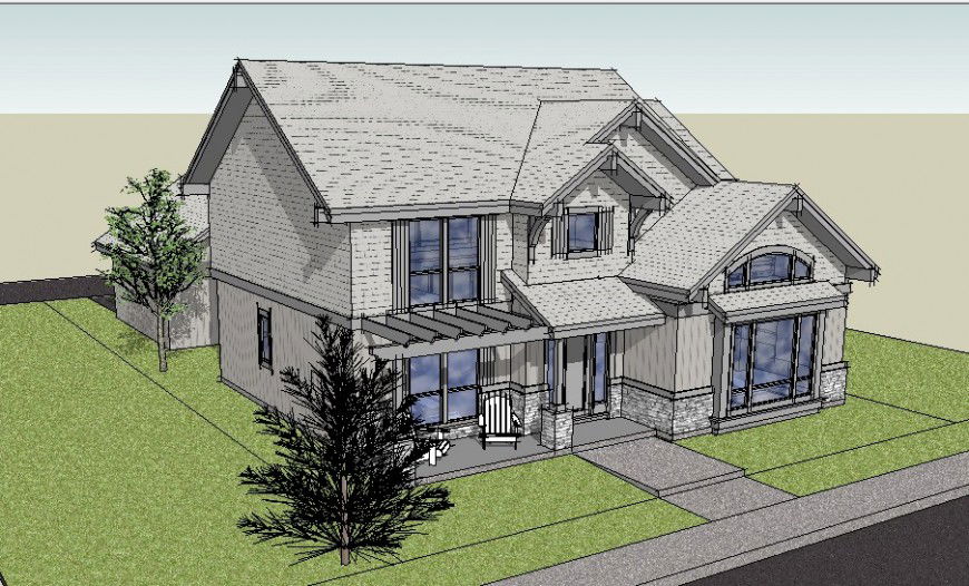 3 D modal home planning detail dwg file