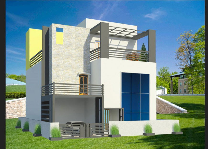 3 D modal house planning detail dwg file