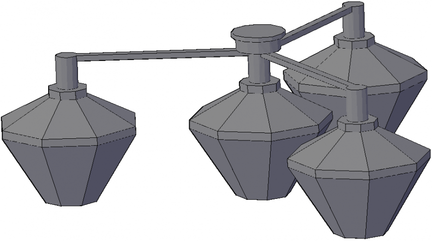 3 D modal living room chandeliers Cad layout file