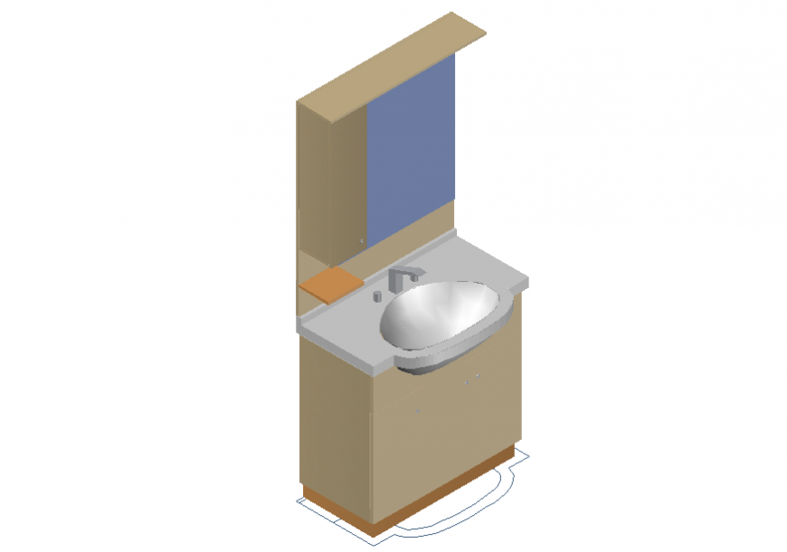 3 d modal sink table detail dwg file