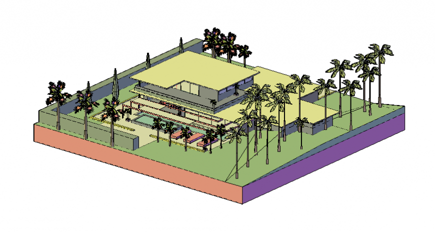 3 d morden house detail dwg file