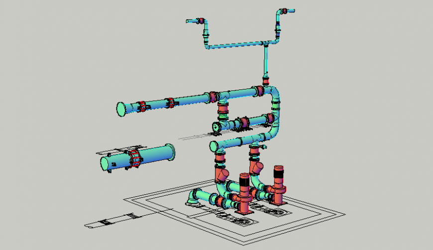 3 d piping detail dwg file
