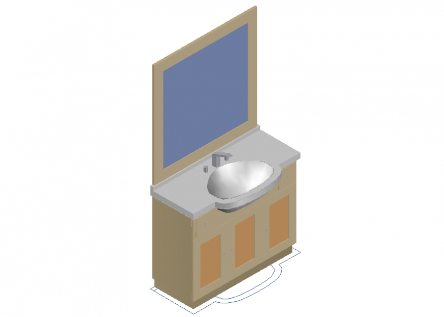 3 d sink table detail dwg file