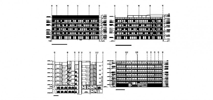 3 star hotel elevation detail drawing in dwg AutoCAD file.