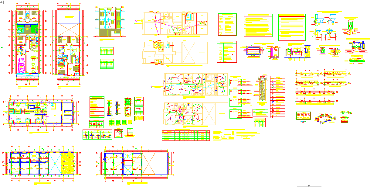 Simple house plan with complete layout furniture and interior set