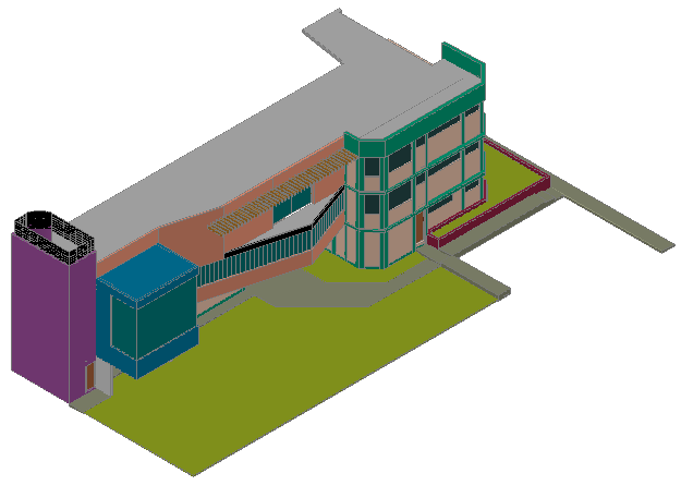 Office Building 3D Layout in AutoCAD DWG Drawing Format File