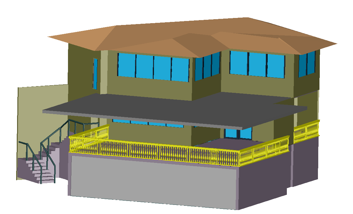 3D Country House AutoCAD DWG Drawing with Modern Exterior Design