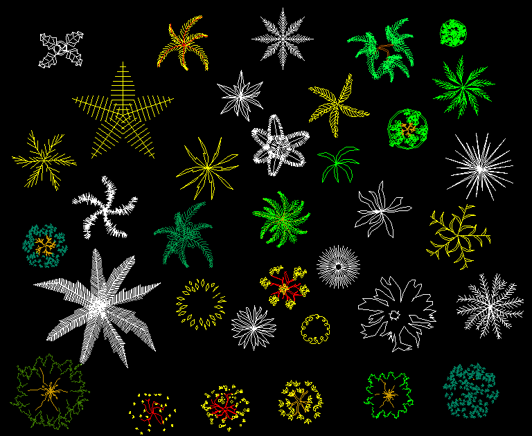 Garden AutoCAD Blocks with 2D Plant Plan and Landscape Elements